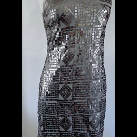 Max Studio Silver Sequin Sheath Mini Dress - Picture 4 of 7